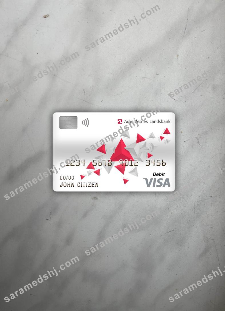 Denmark Arbejdernes landsbank bank visa debit card photolook front